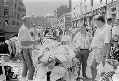 Jumble sale, Canal Street, Manchester, 1990