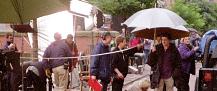 Shooting Queer As Folk on location in Canal Street, Manchester