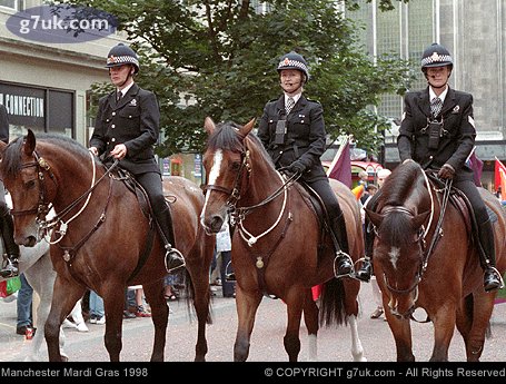 Mounted Police clear the way for the paraded