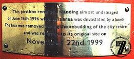 Cross Street postbox plaque close-up