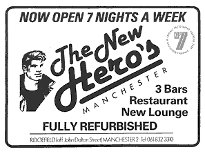 Magazine ad for Hero's nightclub, Manchester