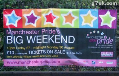 Poster on Canal Street for Manchester Pride 2004
