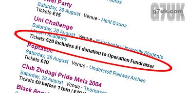 Uni Challenge gives only £1 from the £20 door charge to Operation Fundraiser